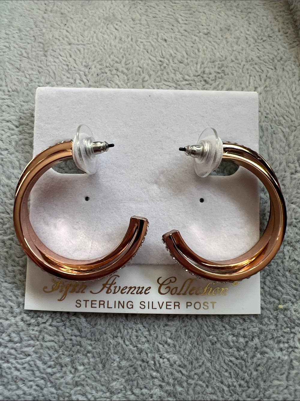 Rose Gold Hoop Earrings with Sterling Silver Posts
